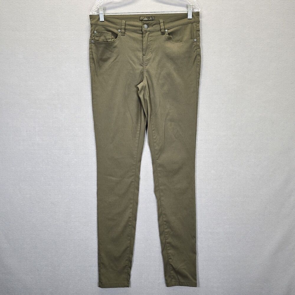 Prana Tall Inseam Women's Pants Olive Green Skinny Size 10 ( 32 X 31.5)
